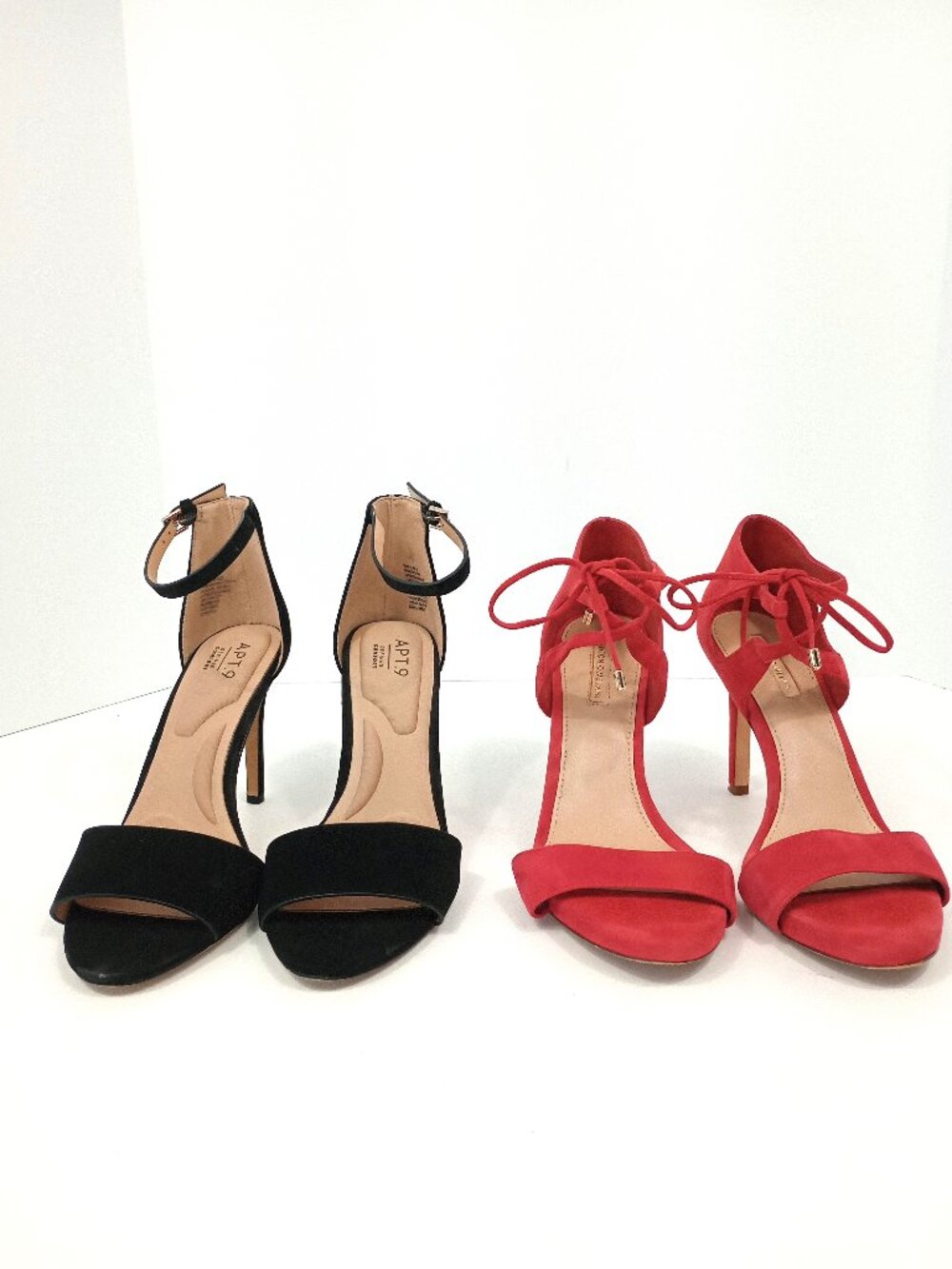 APT.9 Black Heels + Antonio Melani Red Suede Heels Bundle Size 9